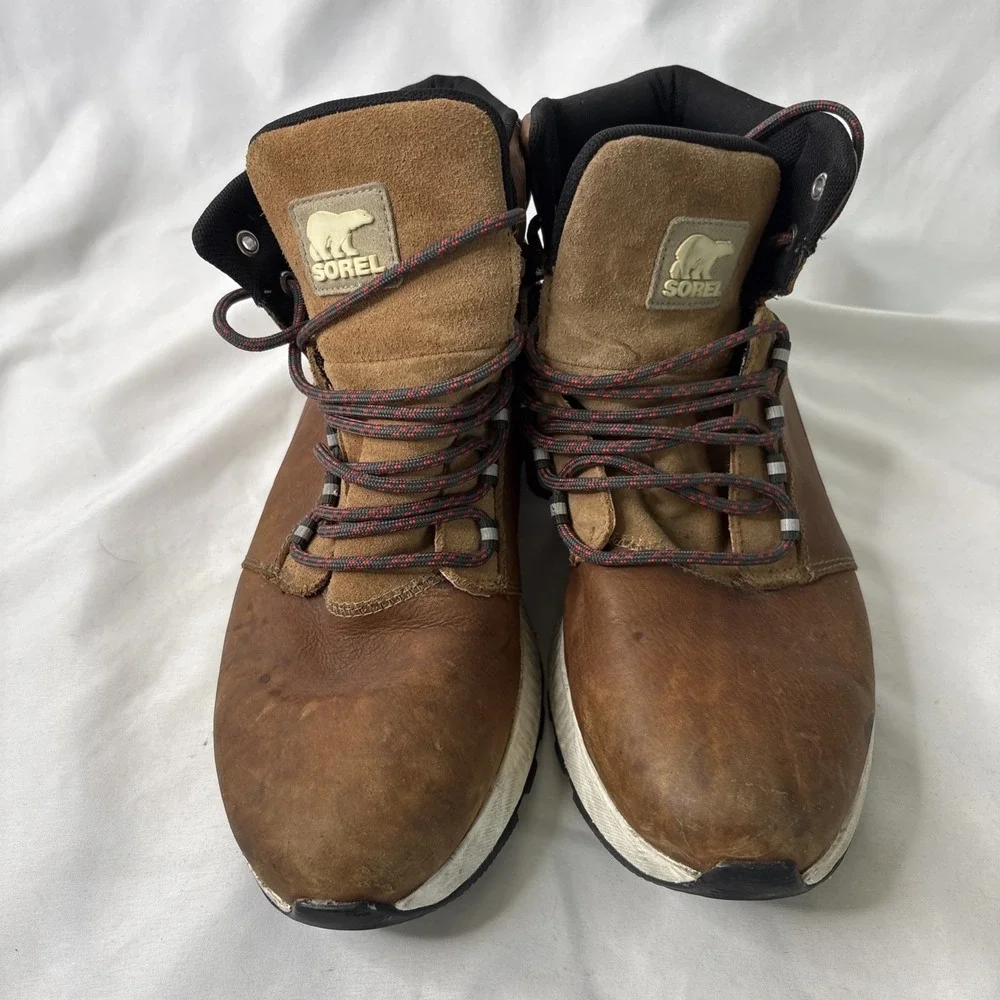 Sorel Mac Hill Mid Leather Tan Waterproof‎ Hiking Boots Mens Sz US 11.5 Outdoor